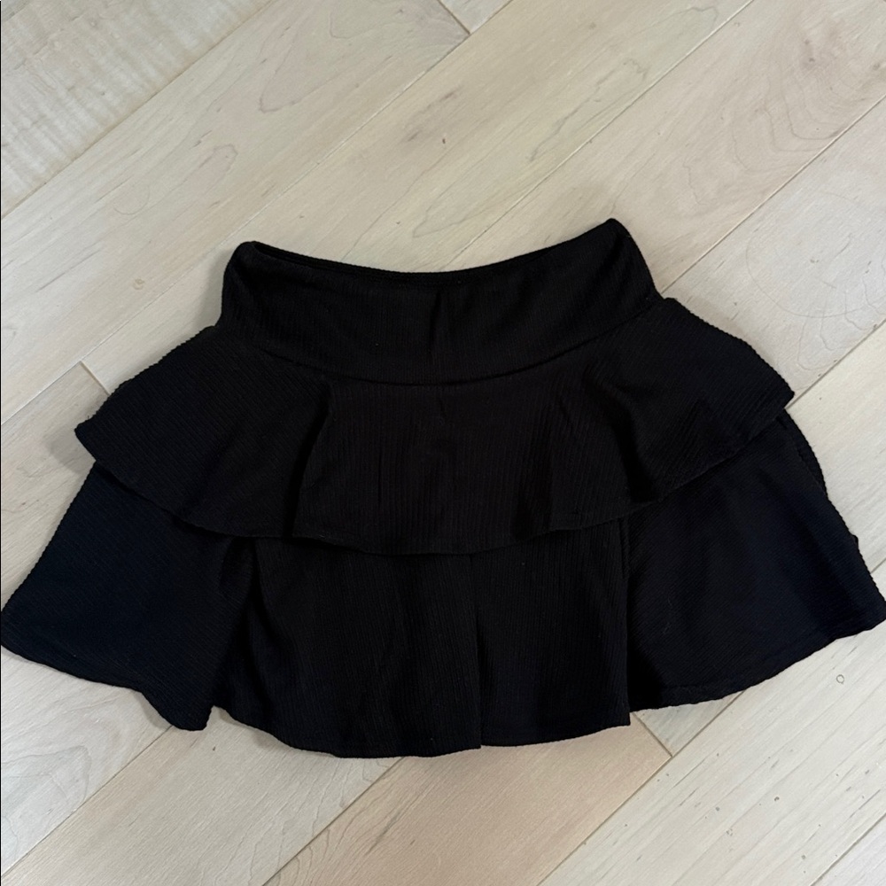 SLS Apparel girls soft stretch black ruffle skirt